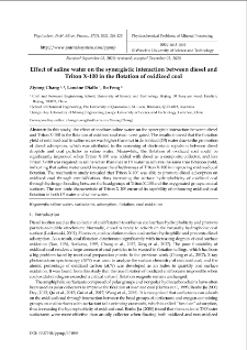 Effect of saline water on the synergistic interaction between diesel and Triton X-100 in the flotation of oxidized coal