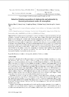 Selective flotation separation of chalcopyrite and sphalerite by thermal pretreatment under air atmosphere