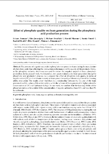 Effect of phosphate quality on foam generation during the phosphoric acid production process