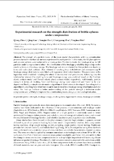 Experimental research on the strength distribution of brittle spheres under compression