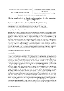 First-principles study on the adsorption structure of water molecules on a pyrite (100) surface