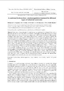 A combined hydrocyclone - electrocoagulation treatment for different types of industrial wastewater