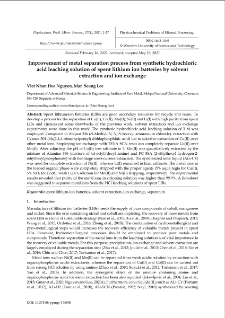 Improvement of metal separation process from synthetic hydrochloric acid leaching solution of spent lithium ion batteries by solvent extraction and ion exchange