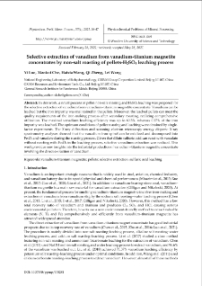 Selective extraction of vanadium from vanadium-titanium magnetite concentrates by non-salt roasting of pellets-H2SO4 leaching process