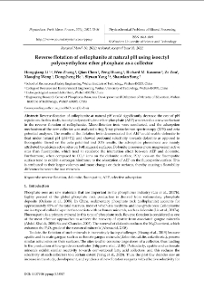 Reverse flotation of collophanite at natural pH using isooctyl polyoxyethylene ether phosphate as a collector