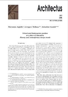 School and kindergarten gardens as a place of education. History and contemporary design trends