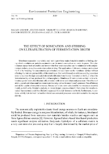 The effect of sonication and stirring on ultrafiltration of fermentation broth