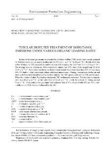 Tubular biofilter treatment of isobutanol emissions under various organic loading rates