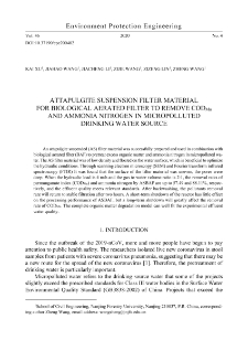 Attapulgite suspension filter material for biological aerated filter to remove CODMn and ammonia nitrogen in micropolluted drinking water source