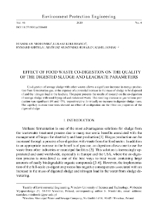 Effect of food waste co-digestion on the quality of the digested sludge and leachate parameters