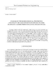 Change of physichochemical properties and heavy metals content in sewage sludge during vermicomposting with Eisenia fetida