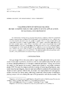 Valorisation of sewage sludge humic compounds in the aspect of its application in natural environment