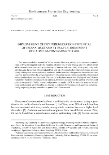 Improvement of phytoremediation potential of Indian mustard by sulfur treatment of cadmium-contaminated soil