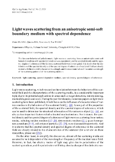 Light waves scattering from an anisotropic semi-soft boundary medium with spectral dependence