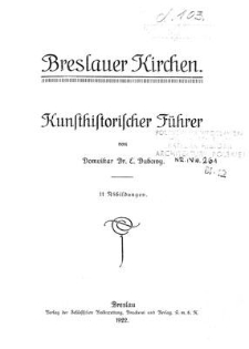 Breslauer Kirchen : Kunsthistorischer Führer