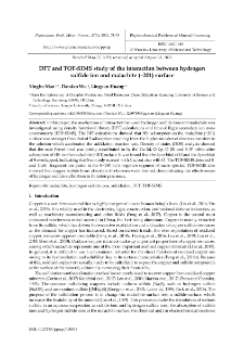 DFT and TOF-SIMS study of the interaction between hydrogen sulfide ion and malachite (–201) surface