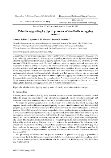 Celestite upgrading by jigs in presence of steel balls as ragging material