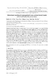 Stirred-tank leaching of coarse-grained waste, printed circuit boards with Acidithiobacillus ferrooxidans