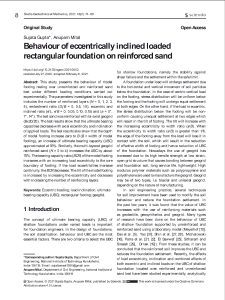 Behaviour of eccentrically inclined loaded rectangular foundation on reinforced sand