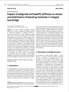 Impact of subgrade and backfill stiffness on values and distribution of bending moments in integral box bridge