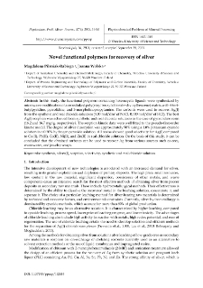 Novel functional polymers for recovery of silver