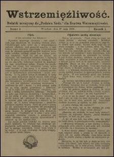 Wstrzemięźliwość : dodatek miesięczny do „Posłańca Niedz.” dla Bractwa Wstrzemięźliwości. R. 1 (1900), nr 3