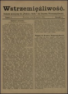 Wstrzemięźliwość : dodatek miesięczny do „Posłańca Niedz.” dla Bractwa Wstrzemięźliwości. R. 1 (1900), nr 4
