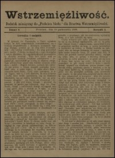 Wstrzemięźliwość : dodatek miesięczny do „Posłańca Niedz.” dla Bractwa Wstrzemięźliwości. R. 1 (1900), nr 8