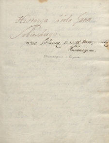 Historya kr&oacute;la Jana Sobieskiego przez JM pannę Wizytę Mrozowicką tłumaczone