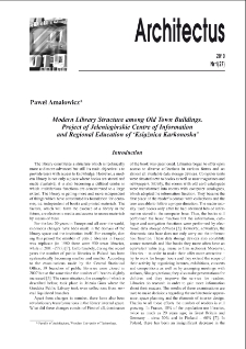 Modern Library Structure among Old Town Buildings. Project of Jeleniogórskie Centre of Information and Regional Education of "Książnica Karkonoska"