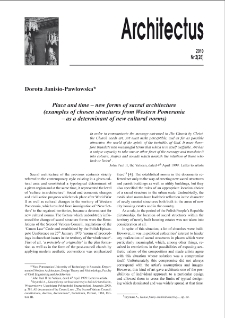 Place and time - new forms of sacral architecture (examples of chosen structures from Western Pomerania- as a determinant of new cultural norms)