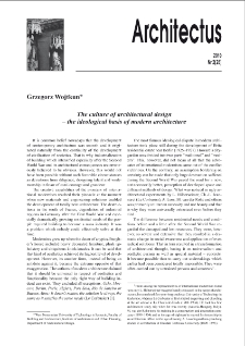 The culture of architectural design - the ideological basis of modern architecture