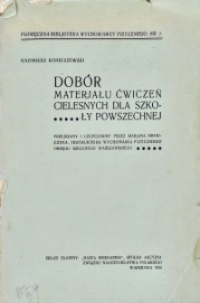 Dob&oacute;r materjału do ćwiczeń cielesnych dla szkoły powszechnej
