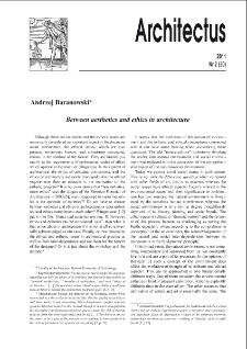 Between aesthetics and ethics in architecture