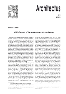 Ethical aspects of the sustainable architectural design