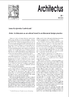 Solar Architecture as an ethical trend in architectural design practice