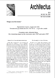 Zapomniane wzorce, wypaczone idee. Nowatorstwo przełomu lat 20. i 30. XX w. - co po nim zostało