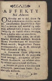Affekty [na r&oacute;żne okazje roku kościelnego]
