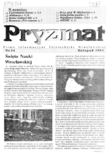 Pryzmat : Pismo Informacyjne Politechniki Wrocławskiej. Listopad 1993, nr 24