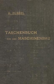 Taschenbuch für den Maschinenbau : in zwei Teilen