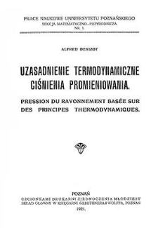 Uzasadnienie termodynamiczne ciśnienia promieniowania