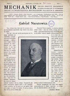 Mechanik : drugi zeszyt drzewny pod ogólnym kierunkiem inż. St. Ulatowskiego : organ Stowarzyszenia Mechaników Polskich z Ameryki, Rok V, 15 stycznia 1923, Zeszyt II