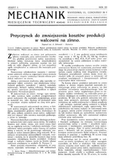 Mechanik : miesięcznik techniczny, Rok XII, Marzec 1930, Zeszyt 3