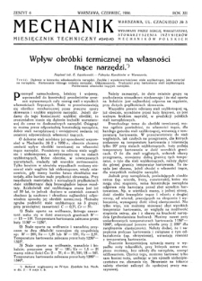 Mechanik : miesięcznik techniczny, Rok XII, Czerwiec 1930, Zeszyt 6
