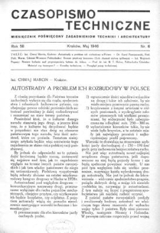 Czasopismo Techniczne. R. 58, Maj 1946, Nr 6
