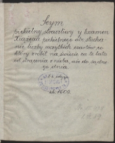 Seym Piekielny Straszliwy y Examen Kśiążęćia piekielnego abo słuchanie liczby wszytkich Czartow co ktory zrobił na świecie za te lata od strącenia z nieba aże do sądnego dnia [...]