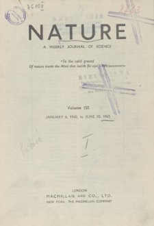 Nature : a Weekly Journal of Science. Volume 155, 1945 January 20, No. 3925