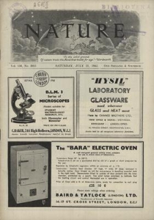 Nature : a Weekly Journal of Science. Volume 156, 1945 July 21, No. 3951