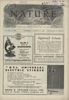Nature : a Weekly Journal of Science. Volume 156, 1945 August 18, No. 3955