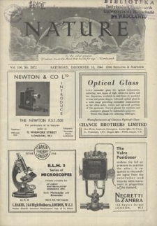 Nature : a Weekly Journal of Science. Volume 156, 1945 December 15, No. 3972